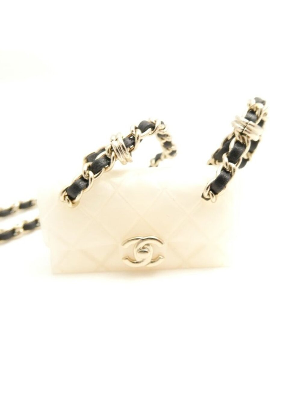 ★SOLD★ Chanel Necklace Quilted Bag Chain Pendant - Picture 2 of 8